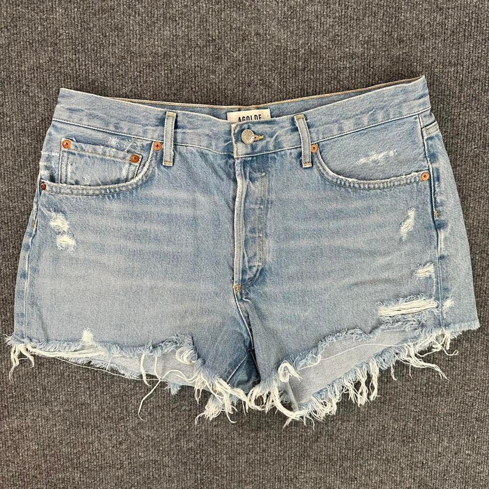 Agolde Denim Womens Parker Vintage Cut Off Short Distressed Raw Hem Relax Fit 30
